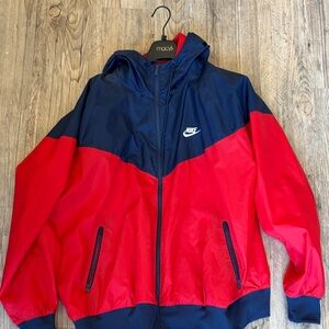 Nike Men's Red and Navy Windbreaker